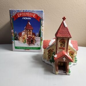 Noma Dickensville Vintage 1992 Porcelain Lighted Church House Christmas Village